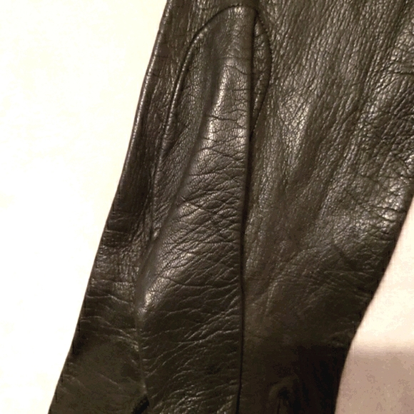 LEATHER GLOVES LONG BLACK NO TAGS - Picture 6 of 8